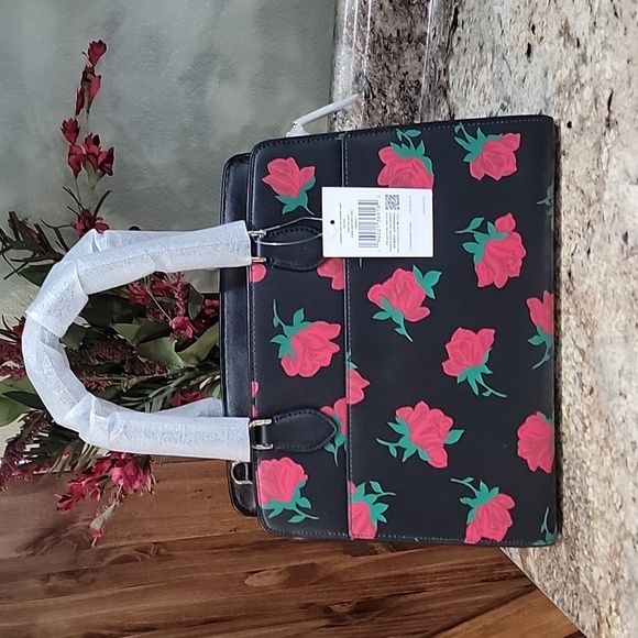 KATE SPADE NEW YORK Madison Rose Toss Printed Medium Satchel W/ Matching Wallet - Picture 3 of 10